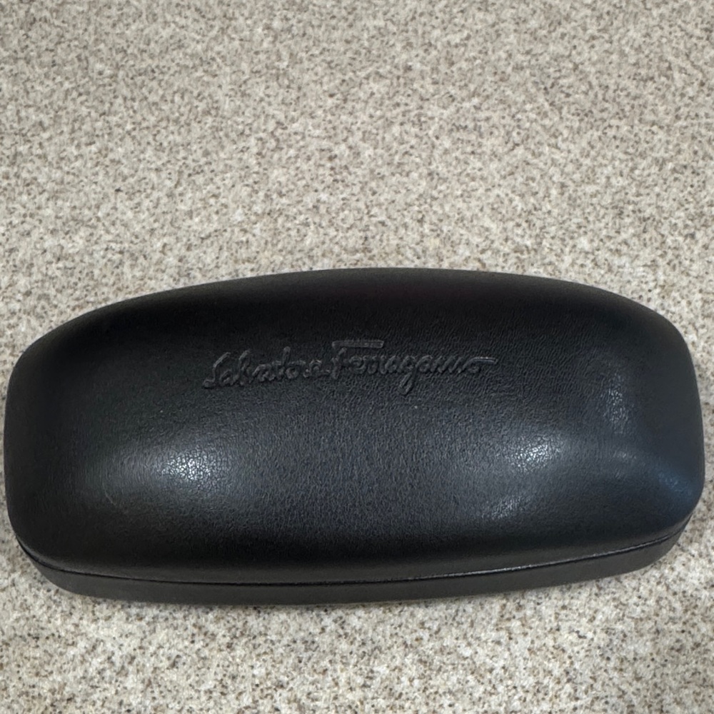 Salvatore Ferragamo Black Leather Eyewear Case